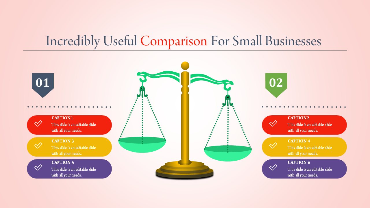comparison ppt template-Incredibly Useful Comparison For Small Businesses
